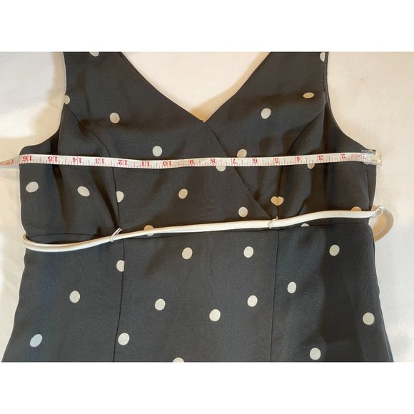 S.L. Fashion Womens Faux Wrap Sheath Dress Tie Waist Polka Dot Black Size 10P - Picture 4 of 7